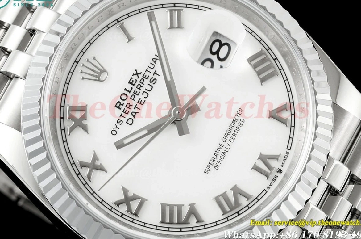 SS SS White Datejust 126234 Rmn JQF Jub 36mm VR3235 0111